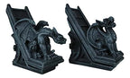 Ebros Gothic Roaring Gargoyles with Celtic Floral Knotwork Bookends Figurine Set in Rooftop Sculptural Design 7" High Medieval Renaissance Architectural Goth Decor Resin Sculptures Gargoyle Statue