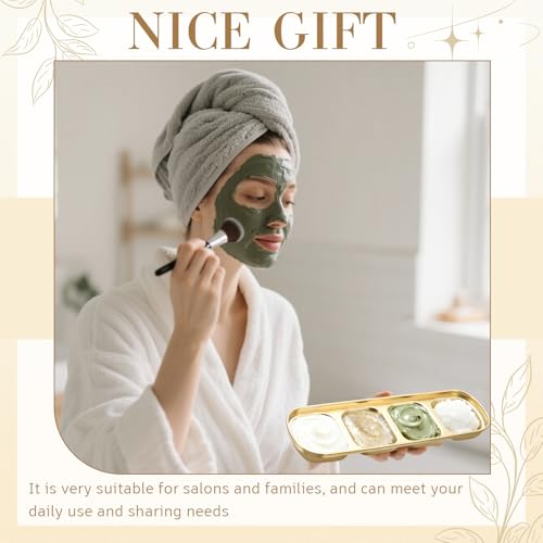 Teenyyou 4 Pcs DIY Esthetician Bowls Face Mask Tray Esthetician Supplies Stainless Steel Compartment Serving Tray Women Skincare Products for Spa Salon Aesthetician Beauty, Nail Art(Gold,Large) - color: Gold, size: Large