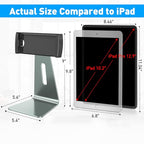 AboveTEK Elegant Tablet Stand, Aluminum Holder for 7-13 inch Tablets, Desktop Kiosk POS Stand Compatible w/iPad Pro Air Mini, Galaxy Tab, Tablet Mount for Store Office Reception Kitchen (Gray) - color: Gray