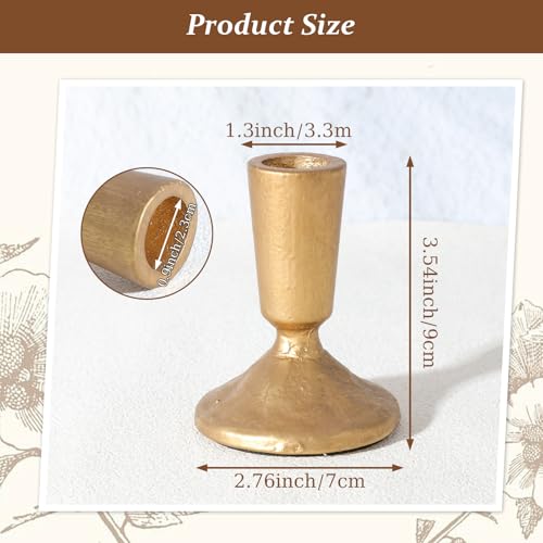 2 Pcs Candle Sticks Holder Decor, Vintage Gold Candle Holders, Modern Decorative Tapered Candlestick Holders Centerpiece for Dining Table Centerpiece, Wedding, Party Decor