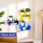 Acrylic Floating Nightstand, Bedside Table, Nightstand Shelf Wall Mounted Bedside Shelf (Dark Blue, Small) - color: Dark Blue