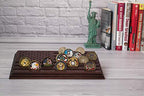 TESLYAR 6 Rows Military Challenge Coins Display Stand - Wooden Holder for 30-36 Coins - Solid Wood Display Rack for Desk - Army Collectible Challenge Coin Display Case - American Flag Design (Brown) - color: Brown