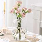 Large Glass Vase, 10 Inches Tall Glass Vases, Clear Glass Vase for Flower, Modern Round Vases for Living Room, Dining Table, Mantle, Shelf, Wedding, Office, Entryway - color: Clear