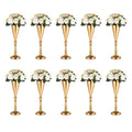 10 Pcs Gold Vase Wedding Centerpieces for Tables Centerpiece Table Decorations Metal Tall Artificial Flower Vases for Wedding Reception Party Birthday Event Home Decor