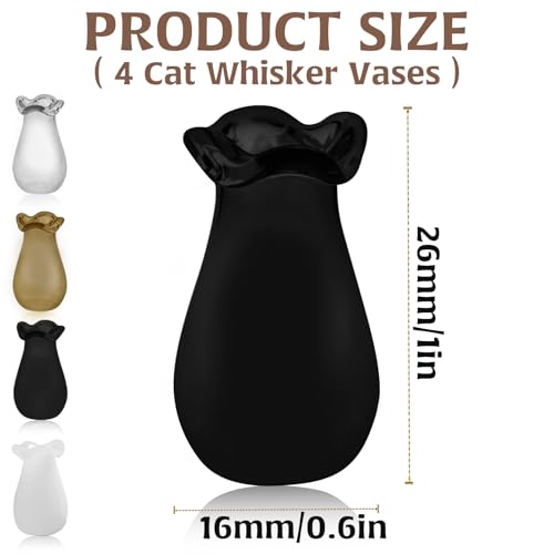 4Pcs Cat Whisker Holder Cat Vase for Vase Decor, Tiny Hair Keepsake Micro Landscape Ornament, Small Decorations Memorial Gifts for Dog or Supplies - color: 4pcs