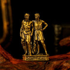 CHOVY Gemini – Gemini Twins Brass Zodiac Sculpture Set – 100% Solid Handcrafted Collectible Figurine, Retro Astrology Decor for Desk & Shelf - style: Gemini