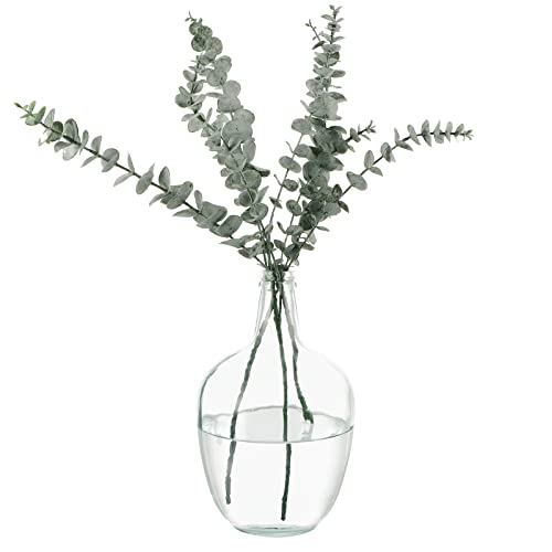 MDLUU Glass Jug Vase 10" Tall, Clear Flower Vase, Decorative Bottle Vase for Dining Room, Bedroom, Bathroom, Mantel - style: without twine rope