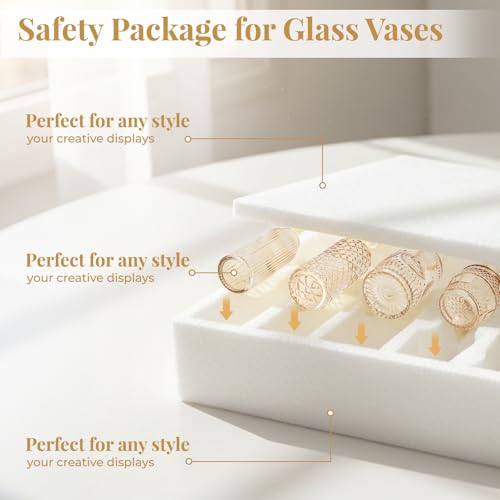 12 Pack Bud Vase in Bulk - BEAHOT Gold Flower Vases for Wedding Decorations, Glass Vase for Table Decorations, Small Vase for Home, Mother's Day, Centerpieces, Party, Office (Gold) - color: Gold
