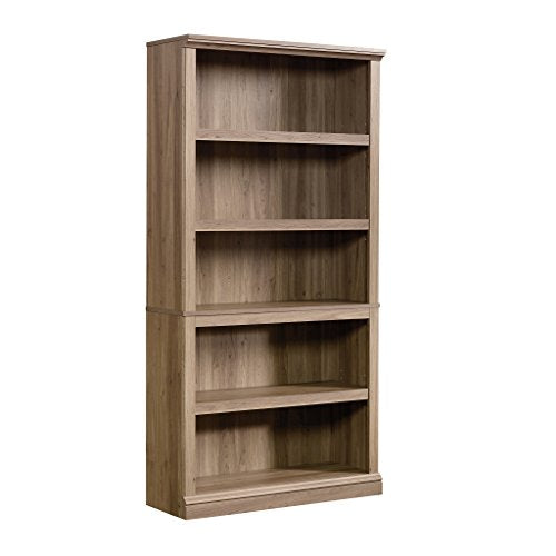 Sauder 5 Tier Book Shelf Wooden Bookcase Multipurpose Bookshelf for Home Office, Living Room, in Salt Oak finish - color: Salt Oak