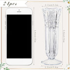 Eaasty 24 Pcs Small Plastic Vases for Flowers, 6 Inch Mini Clear Crystal Vases Bud Vase Bulk for Mothers Day Wedding Home Office Table Centerpiece Decorations