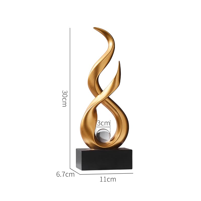 Modern Abstract Art Table Decoration,Resin Gold Statue Modern Ornaments for Living Room Great Gift Idea Home Decor 5 * 2.5 * 10.5 inch,Collectibles