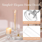 Hurricane Glass Taper Candle Holder: 6Pcs Tall Hurricane Candle Holder for Home Clear Tapered Candlestick Holders with Open Ended Sleeve Glass Candle Stick Holder for Table Centerpieces - size: S - 6 Pcs