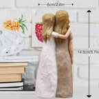 Mom Birthday Gifts from Daughter, Birthday Gifts for Mom from Daughter, Mother Daughter Gift, Mother of The Bride Gift, Sculpted Hand-Painted Figurine(Almond Rose Brown) - color: Almond Rose Brown