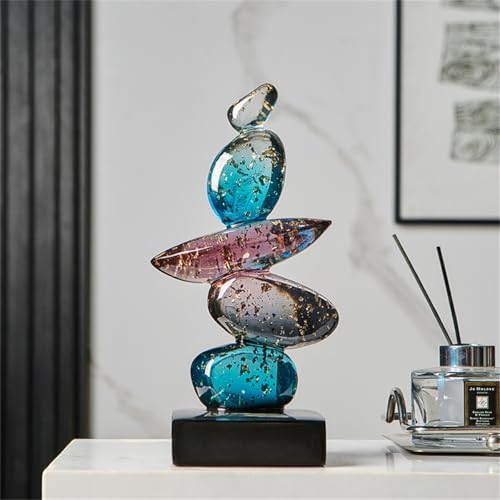 AWNR Resin Pebble Shape Sculpture Decor -Aesthetic Home Decor for Living Room, Office Desk, Shelf,Display,entryway,Housewarming Gifts