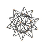 Deco 79 Metal Geometric Decorative Sculpture Home Decor Statue with Gold Accents, Accent Figurine 7" x 7" x 7", Black