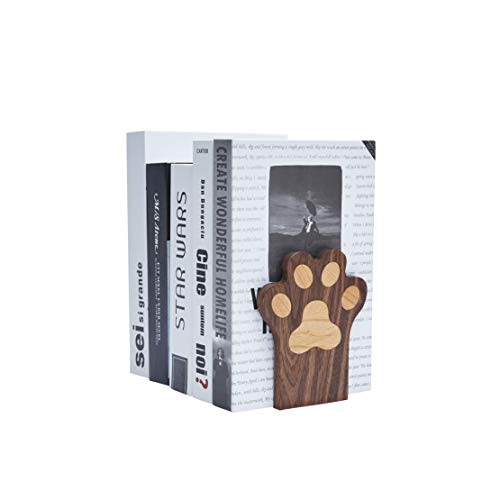 Pandapark Paw Bookends,Non-Skid Bookend for Shelves,Heavy Duty Bookends,Book Stand for Books/CDs,1 Pair