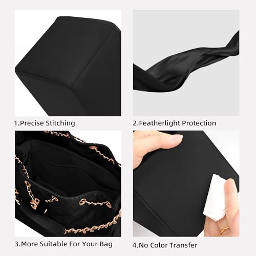 DGAZ Silk Purse Organizer Insert Fits Chanel 25 Handbags，Silky Smooth Bag Organizer，Luxury Handbag & Tote Shaper(Black,Medium) - color: Black, size: Medium