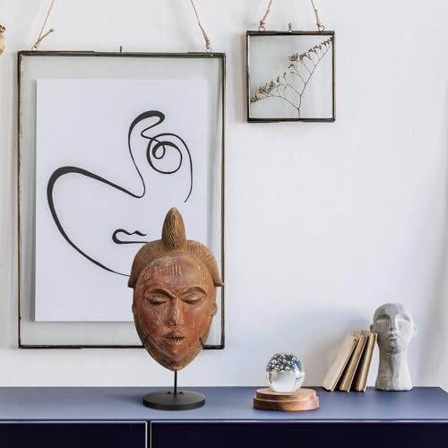 1 Pcs Mask Display Stand U Style Metal African Tribal Mask Holder Tall Adjustable with Detachable Base for Sculptures Artifacts Egyptian Roman Greek Pre Columbian Collectible (16 Inch Height) - size: 16 Inch Height