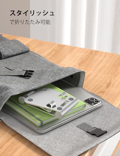Nulaxy Dual Folding Cell Phone Stand, Fully Adjustable Foldable Desktop Phone Holder Cradle Dock Compatible with iPhone 17 16 15 14 13 12 11 Pro Max Xs Xr X 8, Nintendo Switch, All Phones - Silver - color: B-Silver