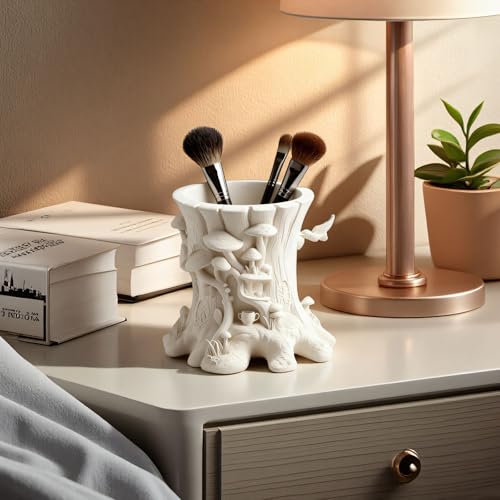 1 Pc Exquisite Mushroom Tree Stump Resin Silicone Mold Plant Flower Pot Epoxy Clay Silicone Mold for DIY Candles Pen Holders Storage Boxes Home Decoration Candle Holder Vases Plaster Trays - color: Tree Resin Mold