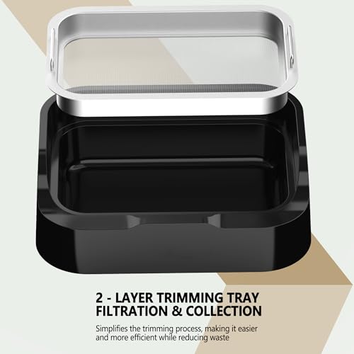Trimming Tray with 150-Micron Replaceable Mesh – Ergonomic High-Wall Design with Static Brush for Fine Particle Sorting and a Clean, Organized Workspace - size: Large(with Brush)