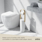 Umbra Bellwood Toilet Paper Stand Holder with Reserve Storage Compartment for 3 Rolls