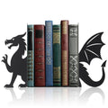 Geelin Dragon Metal Bookends Set of 2 Styles Fantasy Book Ends for Shelves Bookshelf Home Office Desk Bookshelf Decor Gift for Dragon Lovers and Reading Enthusiasts - style: Evil Dragon