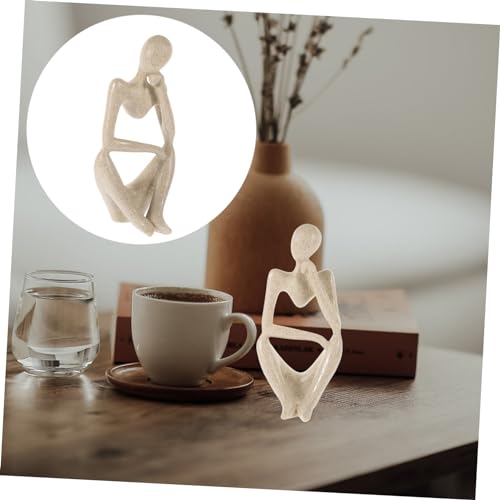 Homoyoyo Thinker Abstract Sculpture Thinker Statue for Living Room Office and Desktop Decor Minimalist Figurine Smooth for Modern Aesthetic Home Decoration