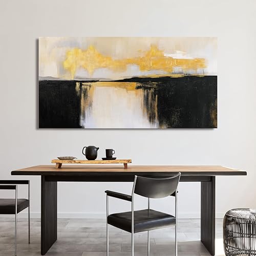 Canvas Wall Art Decor Black and White Wall Art Pictures For Living Room Black and Gold Wall Art Decor Abstract Art Work Modern Abstract Wall Art Prints for Bedroom Office Kitchen Wall Decor 24" x 48" - color: XY-K, size: 48"L x 24"W