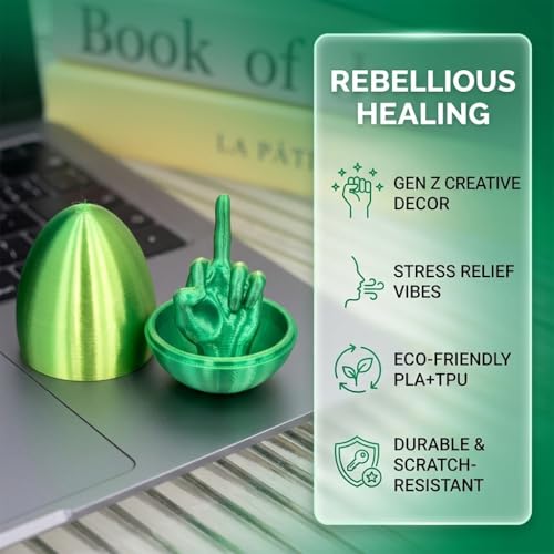 3D Printing Friendly Gesture Egg Tabletop Ornament, Suitable for bedrooms and Living Rooms - color: Green
