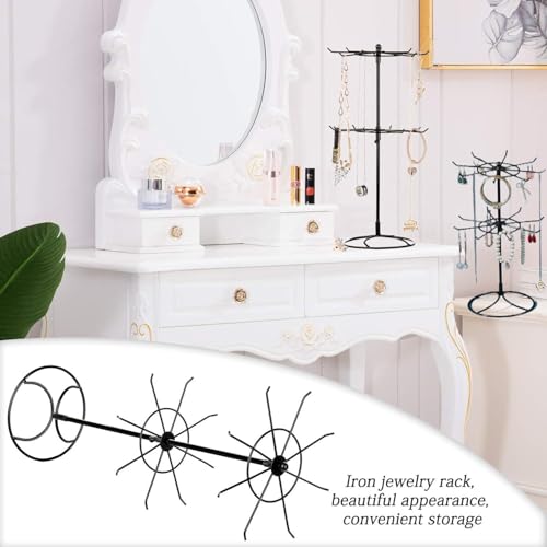 2 Tier Jewelry Display Holder,Retail Spinner Display Stand,Rotating Bracelet Storage Rack,Dressing Table,Black (2 pieces） - color: Black 2Pcs