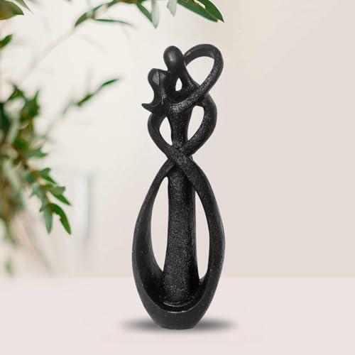 Resin Couple Modern Sculptures Home Decor Romantic Gift for Weddings Valentine's Day and Anniversaries Decoration Figurine for Girlfriend, Bridal Shower, Engagement - color: Little Black
