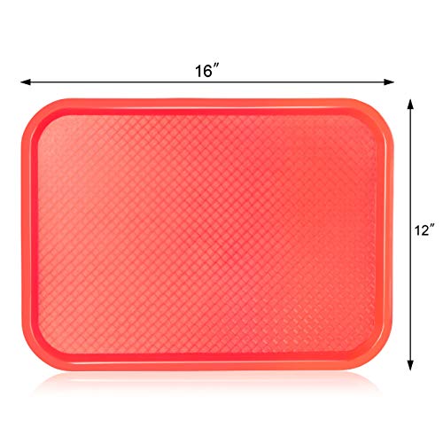 New Star Foodservice Fast Food Tray, Set of 12 (Red, 12 by 16-Inch) - color: Red, size: 12 by 16-Inch