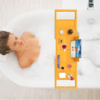 Premium Bathtub Tray Caddy - Bath Tray Bamboo Expandable - Bath Tub Tray Table for Bathtub - Expandable Size, Fits Most Bath Tubs - Natural Bamboo Wood - color: Natural