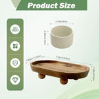 Vaveren Small Wooden Riser Wooden Pedestal for Display Tray Display Riser for Entry Table Farmhouse Kitchen Tabletop Centerpieces , Oval 11.8x19.8x4.3cm - color: Oval 11.8x19.8x4.3cm