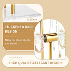Necklace Holder Bracelet Holder, 2-Tier Acrylic Jewelry Display Stand Gold Jewelry Tower Stand Crystal T Bar Jewelry Organizer Gift for Women(2-Tier 1pc) - style: 2-Tier 1pc