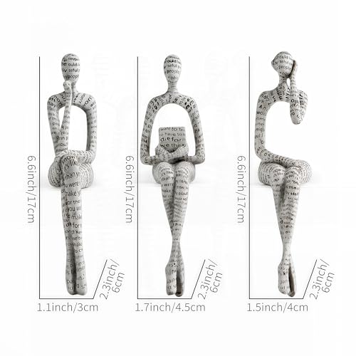 XINXUAN Letter - White Statue Home Decor - Modern Bookshelf & Desk Decor - 3 Piece Set - color: Letter - White