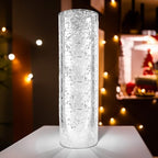 WGVI Hurricane Candle Holder Sleeve, W: 4", Ht: 16", Silver Speckled Glass Cylinder Open Both Ends, Chimney Tube Shade, 1 Piece - size: 4x16"H