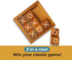 BSIRI Wooden Tic Tac Toe Coffee Table Decor Game Living Room Home Office Decorative Small Desk Bar Top Classic XO Tictactoe Toy Board Travel Size Wood Mini Gifts for Family Games and Gifts for Adults