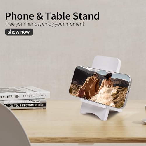 Solid Wood Simple Phone Stand, Desktop Stand,Tablets Tablet Display Stand, Compatible with All Phones (White Wood) - color: White wood