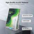 MaxGear Acrylic Brochure Holder 6 x 8 inch, Display Stand Plastic Clear Flyer Holders for 5.5 x 8.5 inch, 5 x 7 inch Menu, Literature, Trifold Pamphlet, Magazine, Countertop or Wall Mount, 2 Pack - size: 6"x9"-2 pack