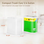 Small Bathroom Trash Can 2.4 Gallon Wastebasket Slim Metal Garbage Can Stainless Steel Trash Bin for Bedroom,Office,Kitchen,Toilet, rv, Near Desk, Under Sink (White) - color: White