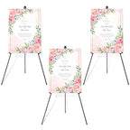 Easel Stand for Wedding Sign & Poster 63'' Easels for Display Portable Art Easel for Floor Adjustable Metal Easel Black 3 Pack - style: Black 3 Pack