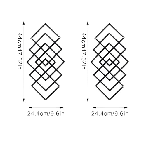 DUOOLN Large 2Pcs Abstract Metal Wall Art Decor, Black Modern Geometric Hanging Sign, Minimalist Single Line Décor Sculptures, Living Room Bedroom Bathroom Office Farmhouse Decoration-17.32 x 9.6 in - color: Black - Geometry 2 pcs, size: 17.32 x 9.6 in /4