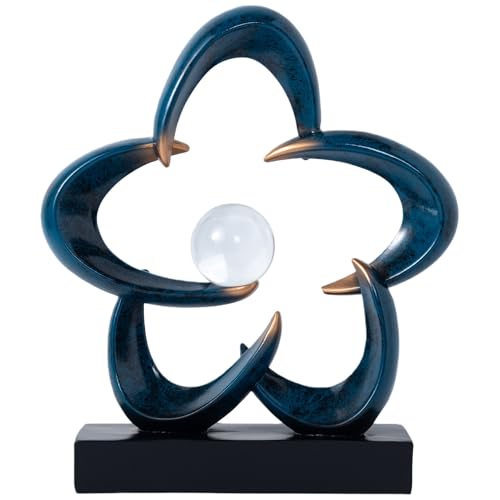 HODESumPure Abstract Art Sculpture Decorative Objects Home Decor Accents for Living Room tv Cabinet, Side Table, Bookshelf, Coffee Table, Dining Table Center Decor Items (Blue) - color: Blue