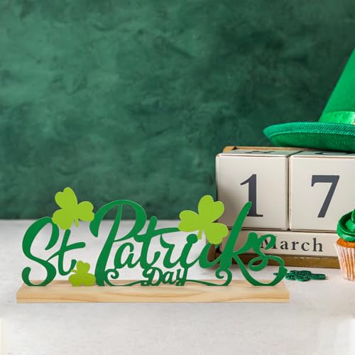 COCHIE Metal St. Patrick's Day Sign, St Patricks Day Decorations for Home, Office, Shelf, Mantel, Indoor, Shamrock Decoration, Saint Patrick Day Decor (Shamrock) - style: Shamrock