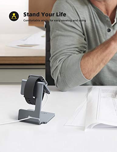 Lamicall Stand Suit for Apple Watch, Charging Stand : Desk Watch Stand Holder Charging Dock Station, Gift Compatible with Apple Watch Series SE 11/10/9/8/7/6/5/4/3/2/1, 44mm/42mm/40mm/38mm - Gary - color: 3-Grey