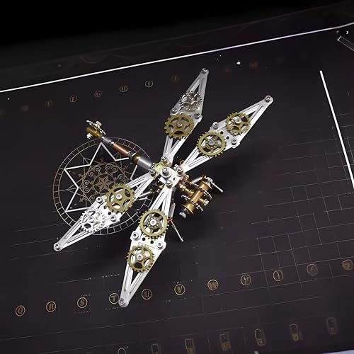Mechanical Metal DIY 3D Dragonfly Model Insect Brass Puzzle Steampunk Electric Mechanical, Assembly DIY Gift Craft Hobby for Men (Dragonfly B) - style: Dragonfly B