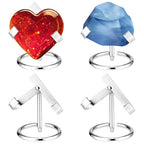 Shimeyao 4 Pcs Metal Crystal Heart Stone Stand Crystal Ball Holder Rock Display Stand Mineral Specimen Display Easel Holder for Gemstones Fossils Agate Slabs Plates (Silver,2 x 2.36 x 2.56 Inch) - color: Silver, size: 2 x 2.36 x 2.56 Inch