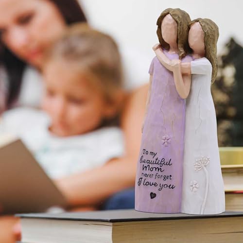 Mom Birthday Gifts, Mother of The Bride Gift, Mom Valentine Gift, Sculpted Hand-Painted Figurine - color: Purple